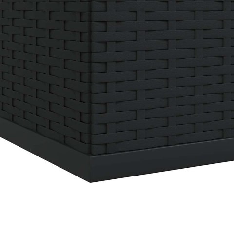 SKRZYNIA NA PODUSZKI OGRODOWE RATTAN 145X100X103CM CZARNA