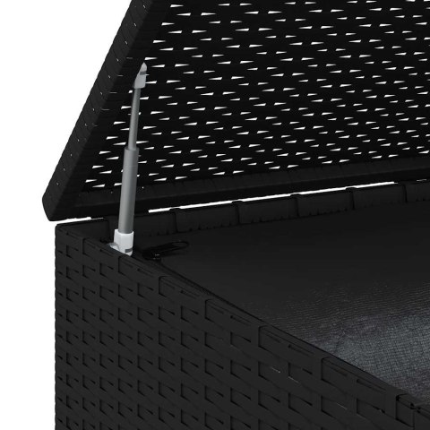 SKRZYNIA NA PODUSZKI OGRODOWE RATTAN 145X100X103CM CZARNA