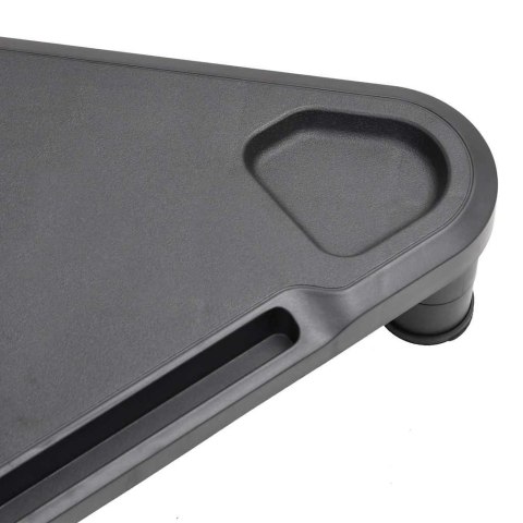 VidaXL Narożna podstawka pod monitor, czarna, 49x28x10,5 cm