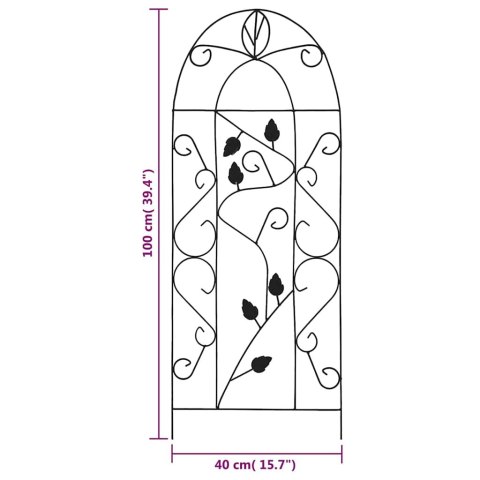 PODPÓRKI DO ROŚLIN PNĄCYCH 3SZT CZARNE 40X100CM ŻELAZO