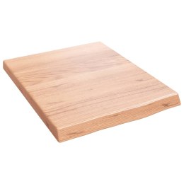 VidaXL Blat do łazienki, jasnobrązowy, 40x50x(2-4) cm, lite drewno