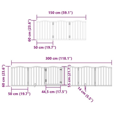 VidaXL Składana bramka dla psa, z drzwiami, 12 paneli, 600 cm