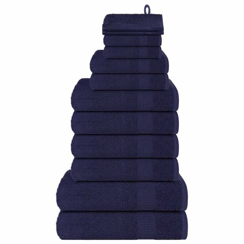 VidaXL 12-cz. zestaw ręczników, FROGN, granat, 360 g/m²
