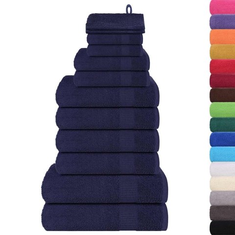 VidaXL 12-cz. zestaw ręczników, FROGN, granat, 360 g/m²