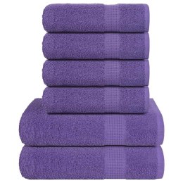 VidaXL 6-cz. zestaw ręczników, FROGN, fioletowy, 360 g/m²