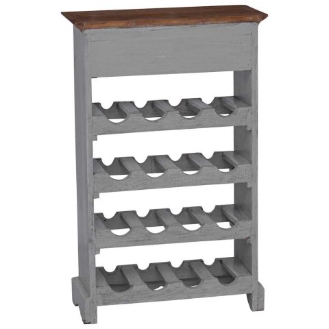 STOJAK NA WINO DREWNO Z RECYKLINGU 55X23X85CM