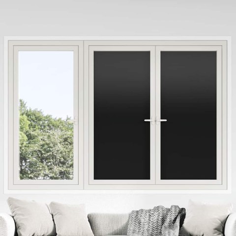 VidaXL Folie okienne, 3 szt., matowe, czarne, PVC