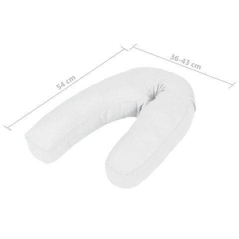 PODUSZKA CIĄŻOWA W KSZTAŁCIE LITERY J, 54X(36-43) CM, BIAŁA