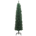 VidaXL Smukła sztuczna choinka ze stojakiem, zielona, 240 cm, PVC