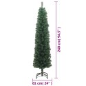 VidaXL Smukła sztuczna choinka ze stojakiem, zielona, 240 cm, PVC