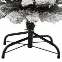 VidaXL Smukła, sztuczna choinka, zielona, ośnieżona, 120 cm, PVC
