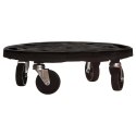 VidaXL Podstawki pod donicę, z kółkami, 5 szt., 40 cm, czarne, 275 kg