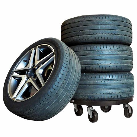 VidaXL Podstawki pod donicę, z kółkami, 5 szt., 40 cm, czarne, 275 kg