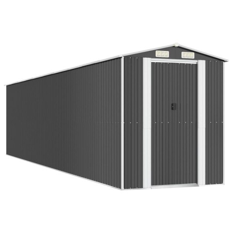 VidaXL Szopa ogrodowa, antracytowa, 192x855x223 cm, stal galwanizowana
