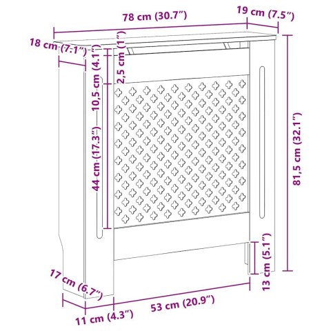 OSŁONA NA GRZEJNIK KALORYFER MDF 78CM