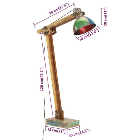 VidaXL Lampa podłogowa, kolorowa, E27