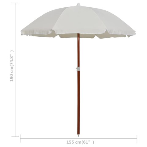 PARASOL OGRODOWY NA STALOWYM SŁUPKU, 180 CM, PIASKOWY