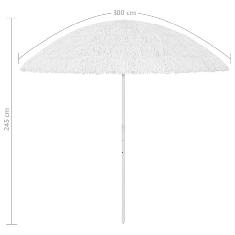 PARASOL PLAŻOWY W HAWAJSKIM STYLU, BIAŁY, 300 CM