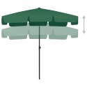 PARASOL PLAŻOWY, ZIELONY, 200X125 CM