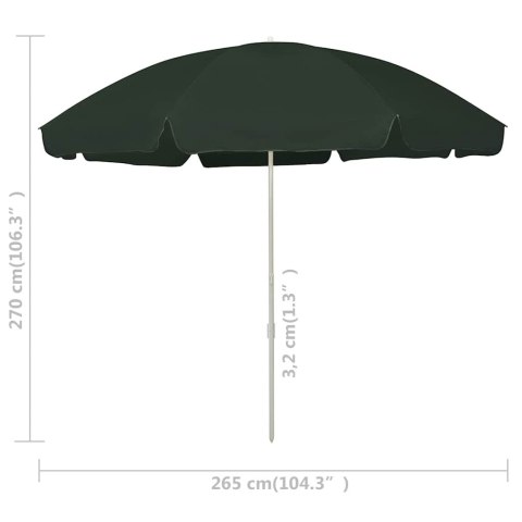 PARASOL PLAŻOWY, ZIELONY, 300 CM