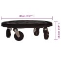 VidaXL Podstawki pod donicę, z kółkami, 5 szt., 40 cm, czarne, 275 kg
