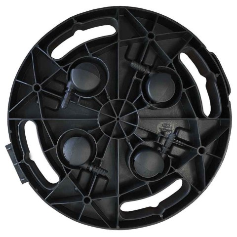 VidaXL Podstawki pod donicę, z kółkami, 5 szt., 30 cm, czarne, 170 kg