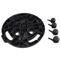 VidaXL Podstawki pod donicę, z kółkami, 5 szt., 30 cm, czarne, 170 kg