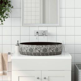 VidaXL Umywalka nablatowa, czarno-niebieska, owalna, 56,5x36,5x13,5 cm