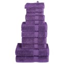 VidaXL 12-cz. zestaw ręczników premium SOLUND, fioletowy, 600 g/cm²