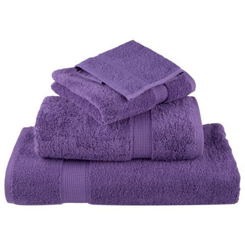 VidaXL 12-cz. zestaw ręczników premium SOLUND, fioletowy, 600 g/cm²