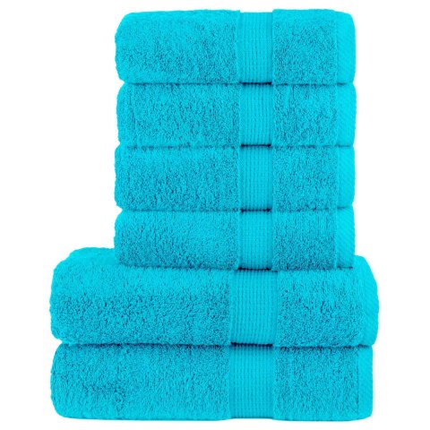 VidaXL 6-cz. zestaw ręczników premium SOLUND, turkusowy, 600 g/cm²