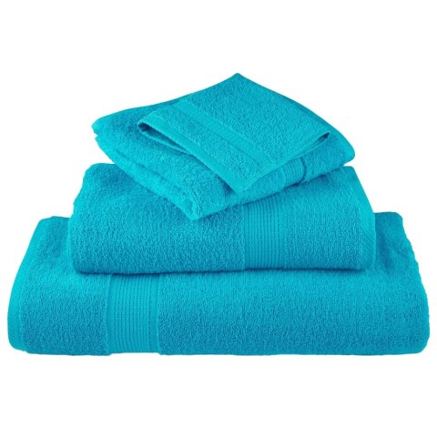 VidaXL 6-cz. zestaw ręczników premium SOLUND, turkusowy, 600 g/cm²