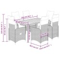 VidaXL 7-cz. zestaw mebli bistro z poduszkami, szary, polirattan