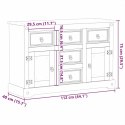 VidaXL Komoda Corona, 112x40x75 cm, lite drewno sosnowe