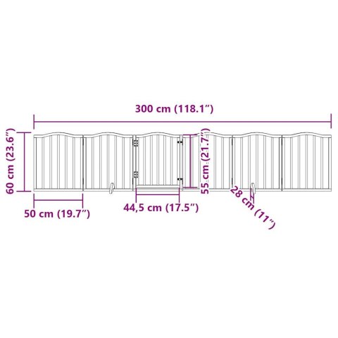 VidaXL Składana bramka dla psa, z drzwiami, 6 paneli, 300 cm