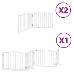VidaXL Składana bramka dla psa, z drzwiami, 8 paneli, biała, 640 cm