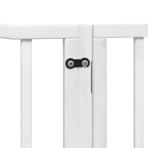 VidaXL Składana bramka dla psa, z drzwiami, 8 paneli, biała, 640 cm