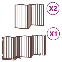 VidaXL Składana bramka dla psa, z drzwiami, 12 paneli, brązowa, 600 cm