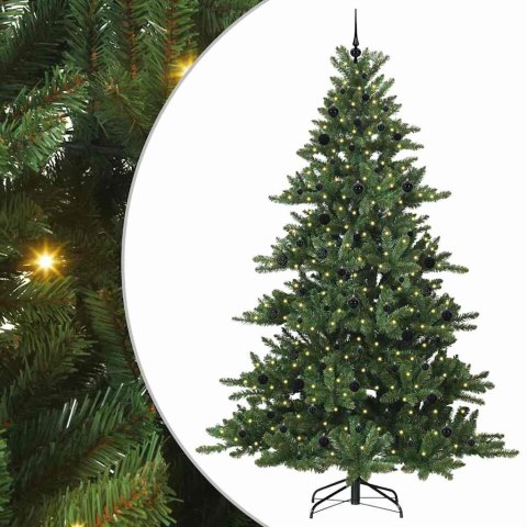 VidaXL Sztuczna choinka z zawiasami Zielony 240 cm PVC i stal