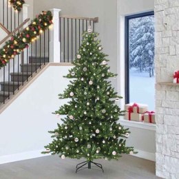 VidaXL Sztuczna choinka z zawiasami Zielony 240 cm PVC i stal