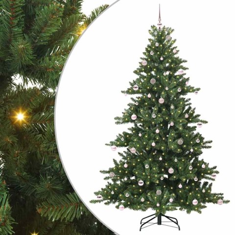 VidaXL Sztuczna choinka z zawiasami Zielony 240 cm PVC i stal