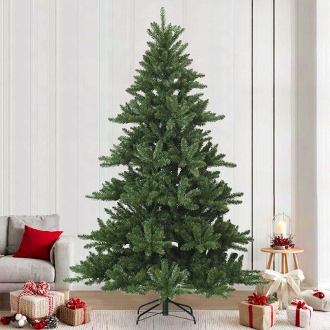 VidaXL Sztuczna choinka z zawiasami zielony 240 cm PVC, stal