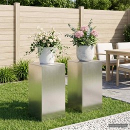 VidaXL Stojak na rośliny 2 pcs srebrny 40 x 40 x 80 cm Stal
