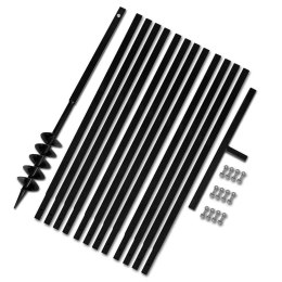 VidaXL Świder glebowy z uchwytem, 100 mm, z rurą przedłużającą, 13 m, stal