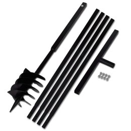 VidaXL Świder glebowy z uchwytem, 180 mm, z rurą przedłużającą, 5 m, stal