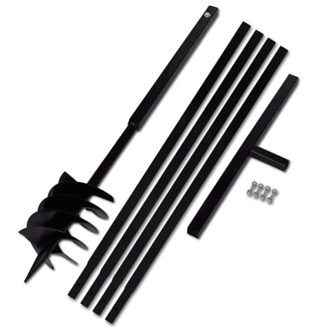 VidaXL Świder glebowy z uchwytem, 180 mm, z rurą przedłużającą, 5 m, stal