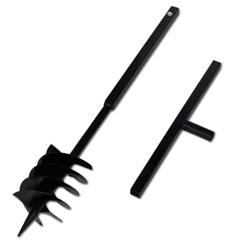 VidaXL Świder glebowy z uchwytem, 180 mm, z rurą przedłużającą, 5 m, stal