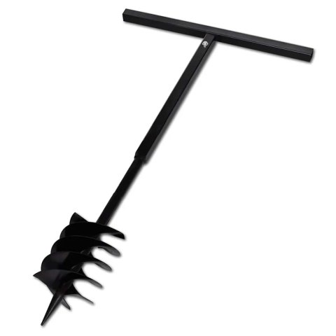 VidaXL Świder glebowy z uchwytem, 180 mm, z rurą przedłużającą, 5 m, stal