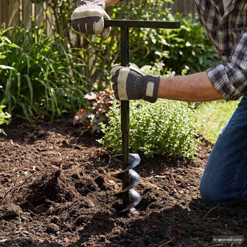 VidaXL Świder glebowy z uchwytem, 200 mm, z rurą przedłużającą, 13 m, stal