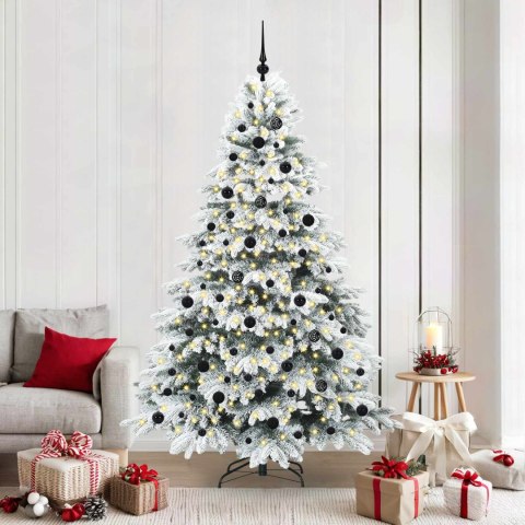 VidaXL Sztuczna choinka z 300 diodami LED Biały 210 cm PE i PVC